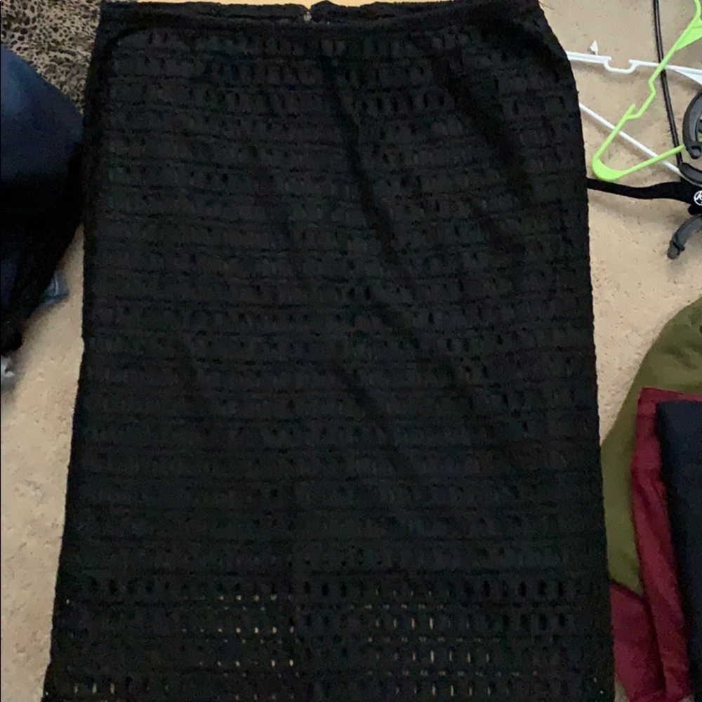 LANE BRYANT Eyelet Pencil Skirt